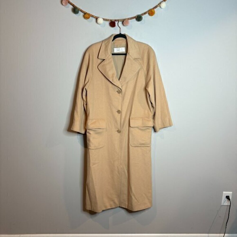 Genny Made in Italy tan cashmere duster coat